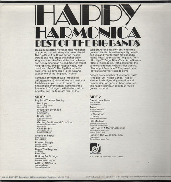 Happy Harmonica - Best Of The Big Bands (Vinyl) Image