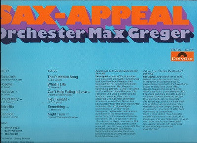 Max Greger Und Sein Orchester - Sax-Appeal (Vinyl)