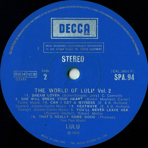 Lulu - The World Of Lulu Vol 2 (Vinyl) Image