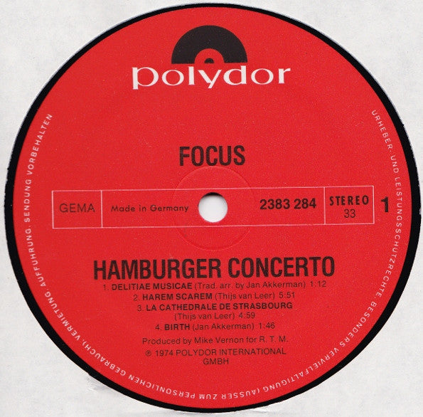 Focus (2) - Hamburger Concerto (Vinyl)