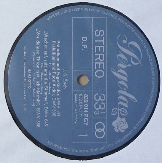 Johann Sebastian Bach - Hans Otto - Orgelwerke (Vinyl) Image