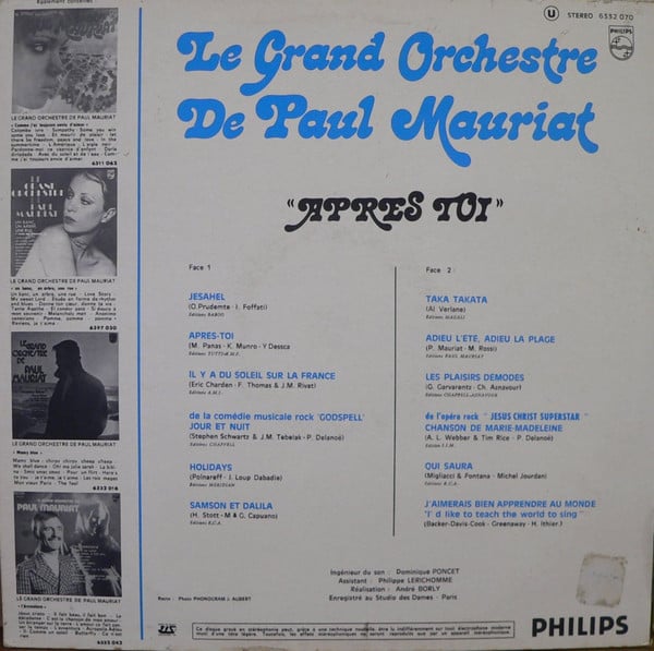Le Grand Orchestre De Paul Mauriat - Après Toi (Vinyl)