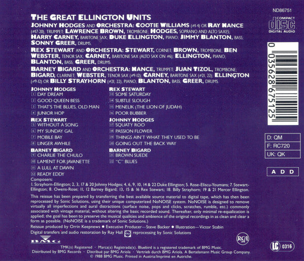 Various - The Great Ellington Units (CD) Image