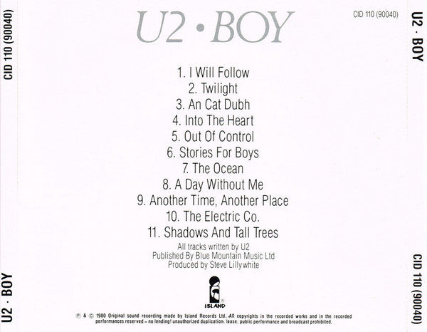 U2 - Boy (CD) Image