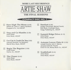 Artie Shaw - More Last Recordings The Final Sessions (CD) (2 CD) Image