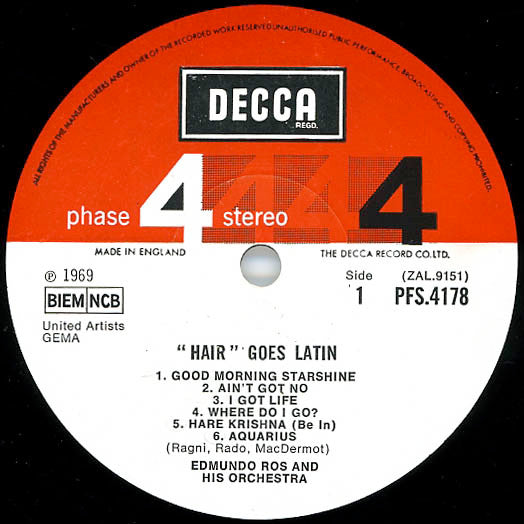 Edmundo Ros & His Orchestra - Hair Goes Latin (Vinyl) Image