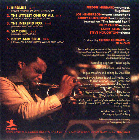 Freddie Hubbard - Keystone Bop: Sunday Night (CD) Image