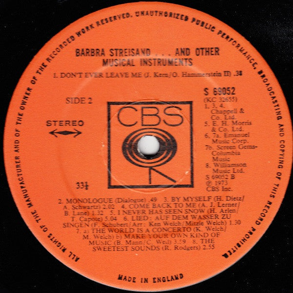 Barbra Streisand - Barbra Streisand And Other Musical Instruments (Vinyl)