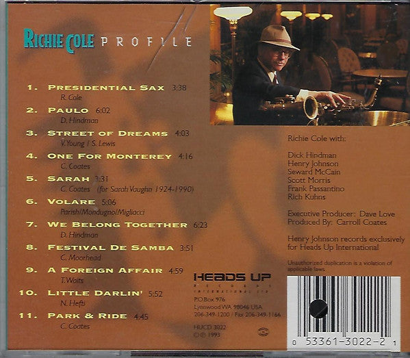 Richie Cole - Profile (CD) Image