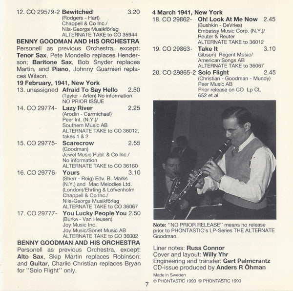 Benny Goodman - The Different Version, Vol. II: 40 Alternate Takes Of Recordings 1941 (CD) (2 CD) Image