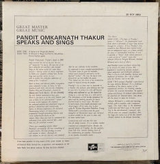 Omkarnath Thakur - Speaks And Sings (Vinyl)