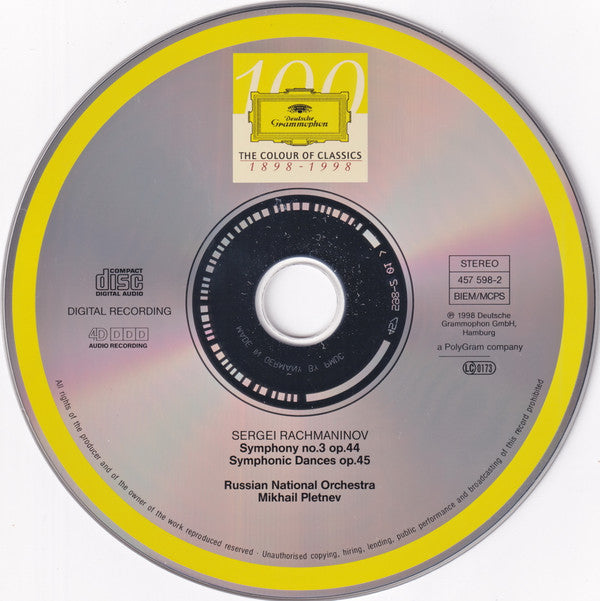 Sergei Vasilyevich Rachmaninoff ∙ Mikhail Pletnev, Russian National Orchestra - Symphony No. 3 ∙ Symphonic Dances (CD)