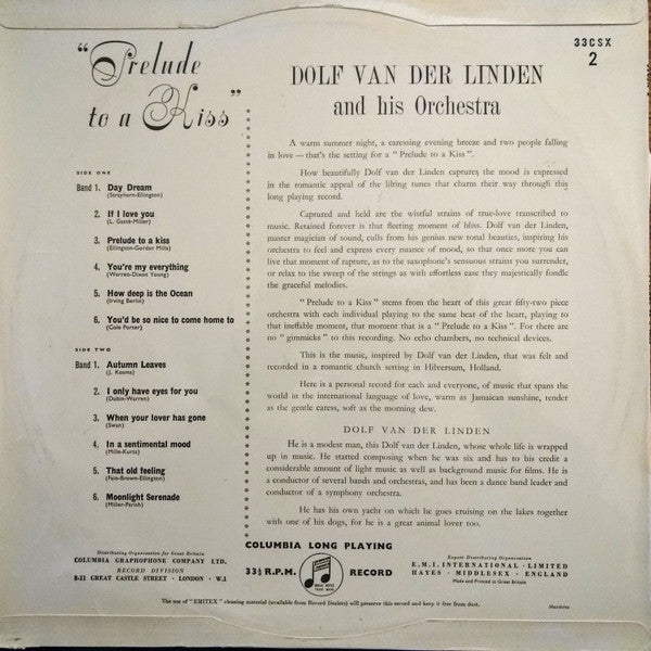 Dolf Van Der Linden and His Orchestra - Prelude To A Kiss (Vinyl) Image