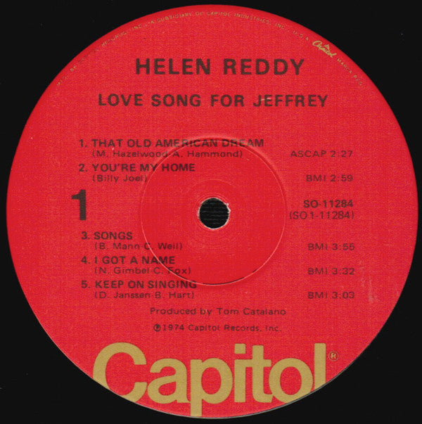 Helen Reddy - Love Song For Jeffrey (Vinyl)