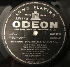 K. L. Saigal - Greatest Love Songs Of K. L. Saigal (An Album Of His Timeless Genius) (Vinyl) Image