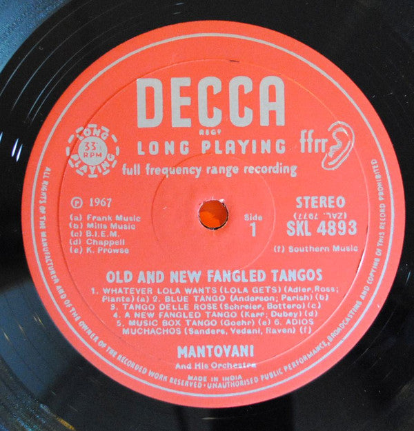 Mantovani And His Orchestra - Old And New Fangled Tangos (Vinyl) Image