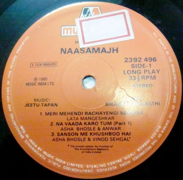 Jeetu Tapan - Naasamajh (Vinyl) Image