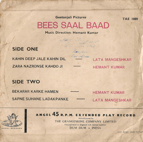 Hemant Kumar - Bees Saal Baad (45-RPM) Image