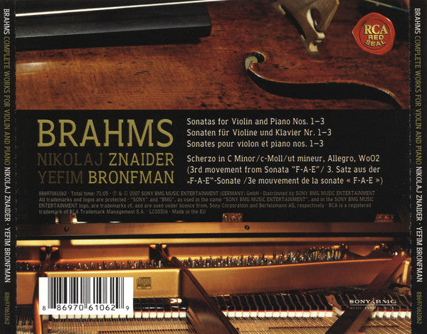 Johannes Brahms - Nikolaj Znaider, Yefim Bronfman - Complete Works For Violin And Piano (CD)