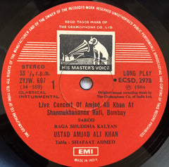 Amjad Ali Khan - Live At Shanmukhanand Hall, Bombay (Vinyl)