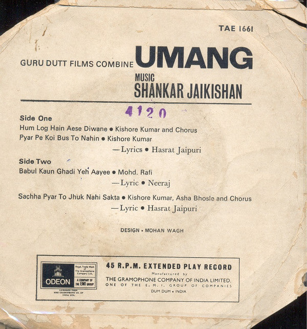 Shankar-Jaikishan - Umang (45-RPM)