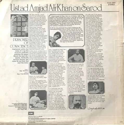 Amjad Ali Khan - Prisoner Of Conscience (Vinyl) Image