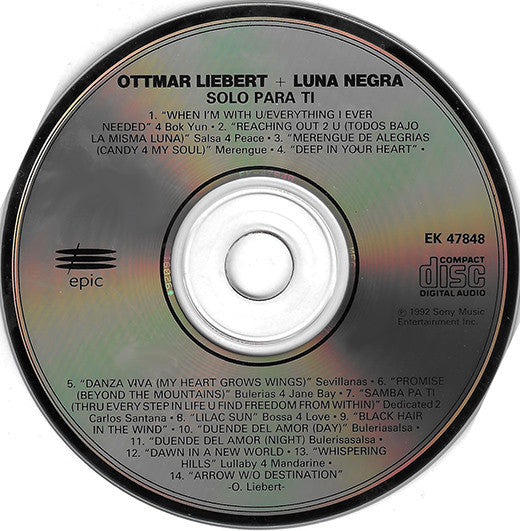 Ottmar Liebert And Luna Negra - Solo Para Ti (CD) Image