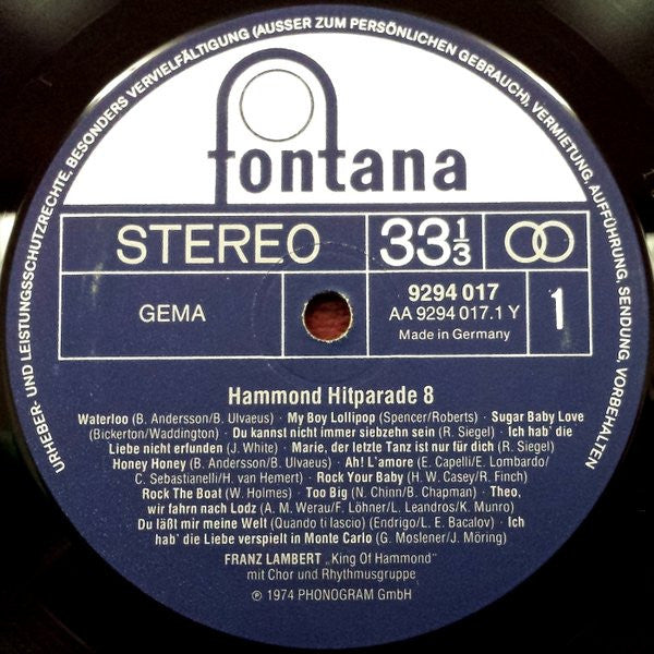 Franz Lambert - Hammond Hitparade 8 (Vinyl) Image