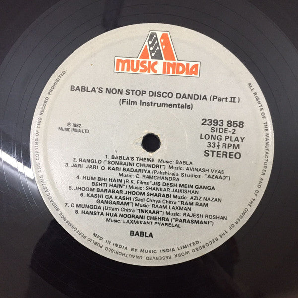 Babla - Non-Stop Disco Dandia - 2 (Vinyl)