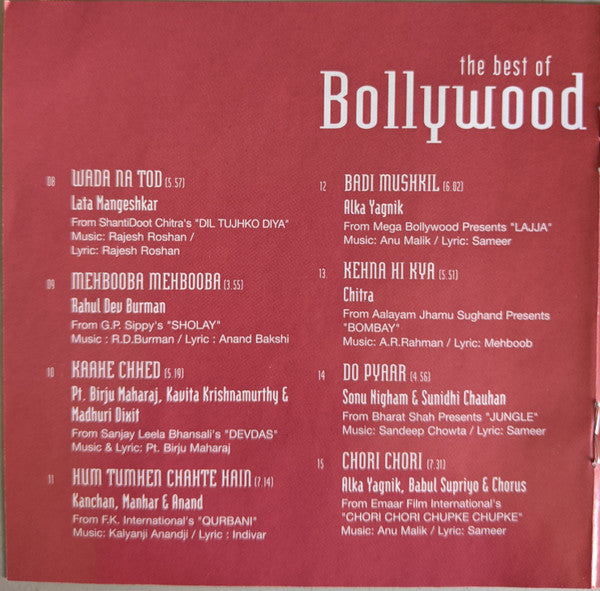 Various - The Best Of Bollywood (15 Classic Hits From The Indian Cinema) (CD)