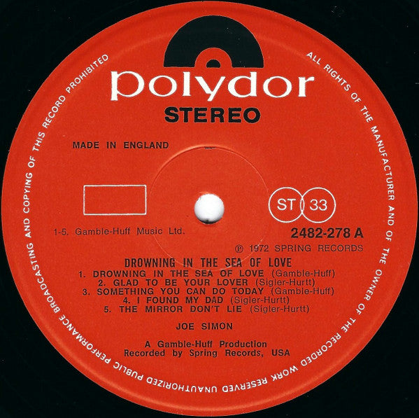 Joe Simon - Drowning In The Sea Of Love (Vinyl) Image