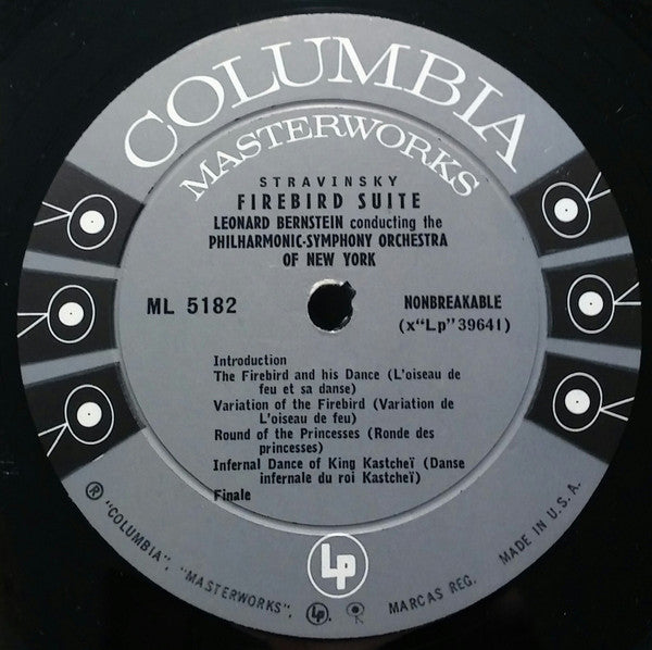 Igor Stravinsky / Pyotr Ilyich Tchaikovsky / Leonard Bernstein Conducting New York Philharmonic Orchestra, The - Firebird Suite / Romeo And Juliet Overture-Fantasy (Vinyl) Image