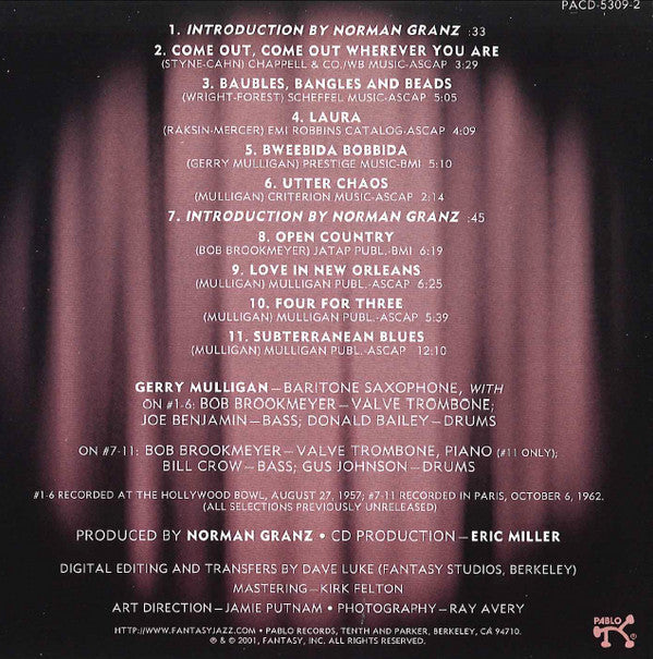 Gerry Mulligan Quartet - The Gerry Mulligan Quartets In Concert (CD)