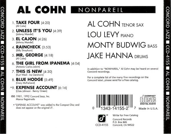 Al Cohn - Nonpareil (CD) Image