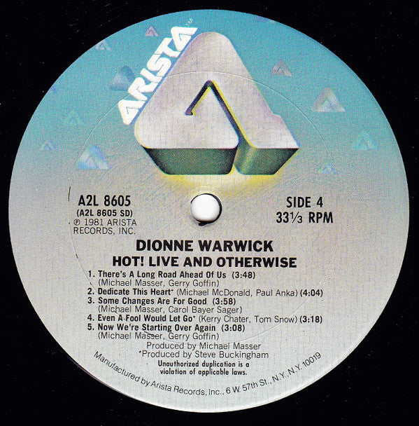 Dionne Warwick - Hot ! Live And Otherwise (Vinyl) (2 LP) Image