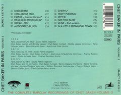 Chet Baker - Chet In Paris Volume 3 (Cheryl) (CD)