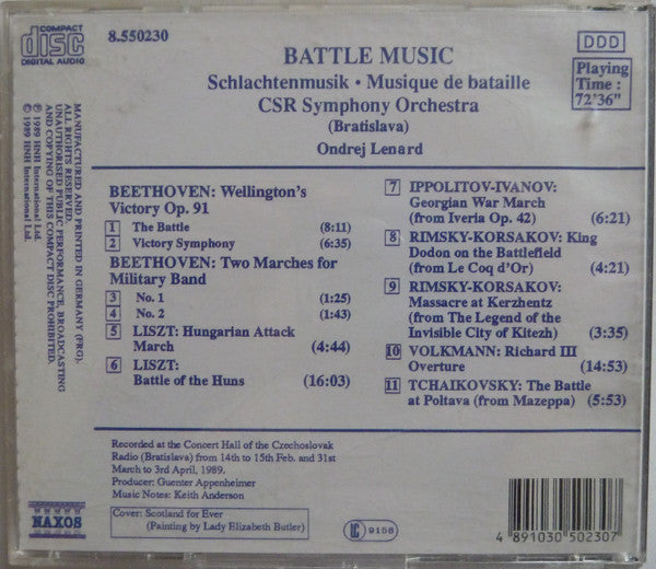 Slovak Radio Symphony Orchestra, Ondrej LenÃ¡rd - Battle Music = Schlachtenmusik = Musique De Bataille (CD) Image