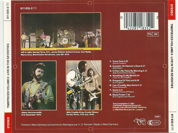 Eric Clapton - Timepieces Vol. II - 'Live' In The Seventies (CD) Image