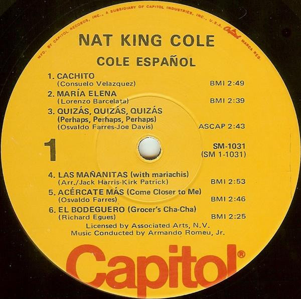 Nat King Cole - Cole EspaÃ±ol (Vinyl) Image