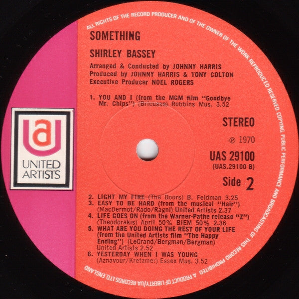 Shirley Bassey - Something (Vinyl) Image