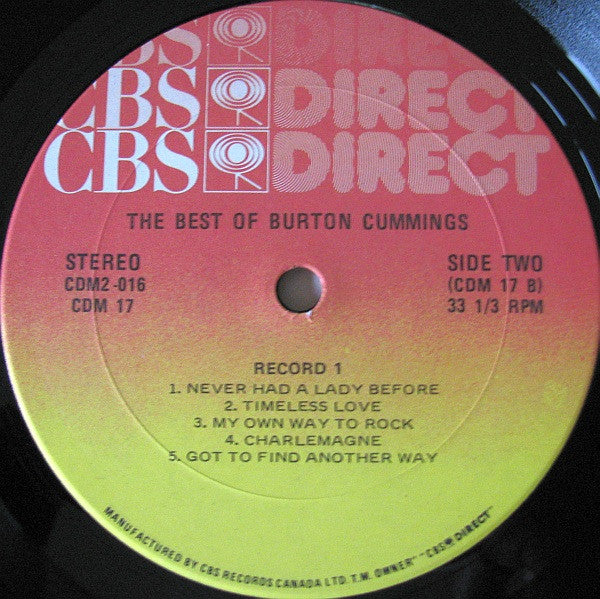 Burton Cummings - The Best Of Burton Cummings (Vinyl) (2)