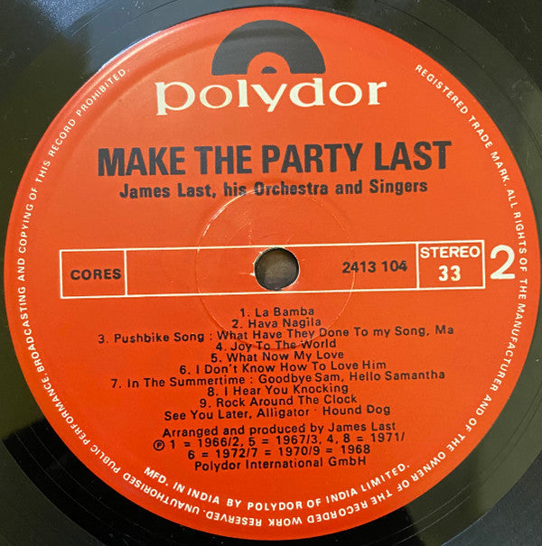 James Last - Make The Party Last - 25 All Time Great Hits (Vinyl)