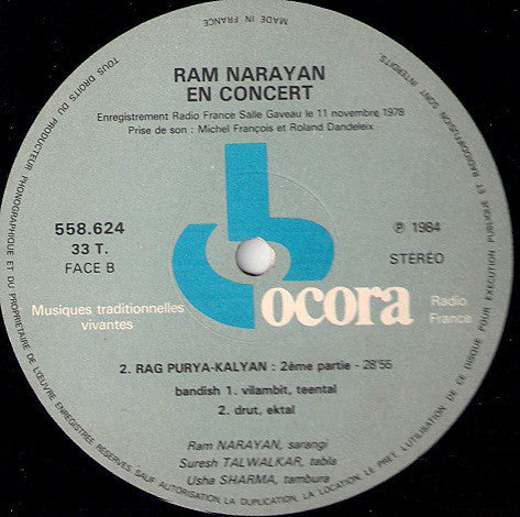 Ram Narayan - Ram Narayan En Concert (Vinyl) (2)