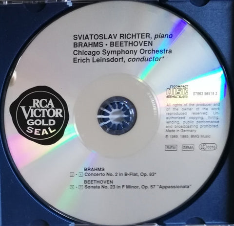 Johannes Brahms, Ludwig van Beethoven - Sviatoslav Richter, Erich Leinsdorf, Chicago Symphony Orchestra, The - Piano Concerto No.2 / Piano Sonata No.23 "Appassionata" (CD)