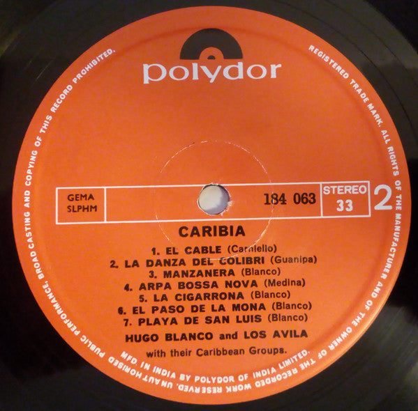 Hugo Blanco And Los Avila - Caribia (Vinyl)