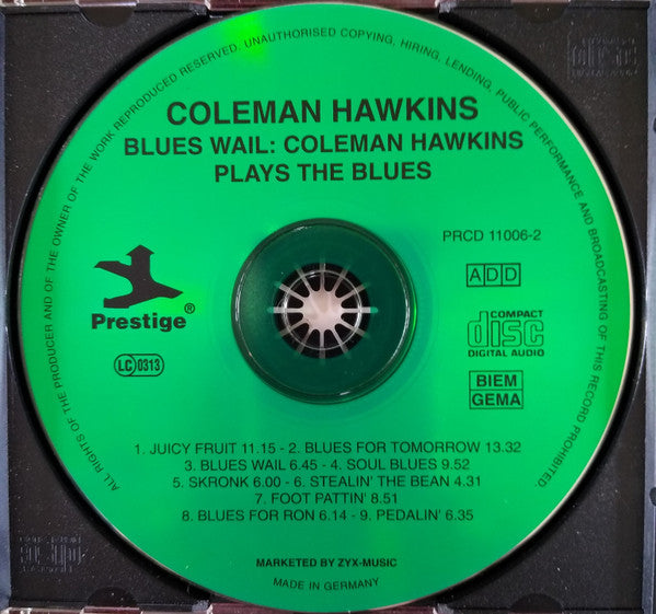 Coleman Hawkins - Blues Wail: Coleman Hawkins Plays The Blues (CD) Image