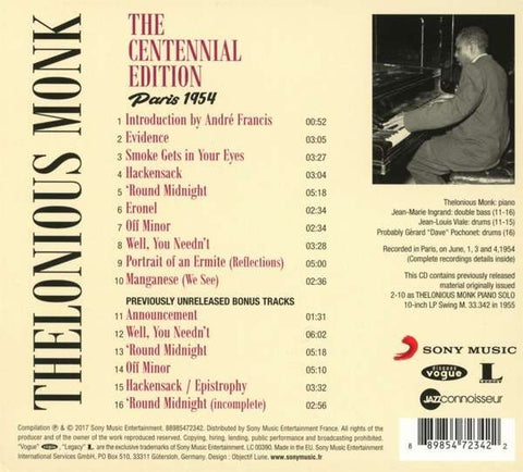 Thelonious Monk - Paris 1954 (CD)