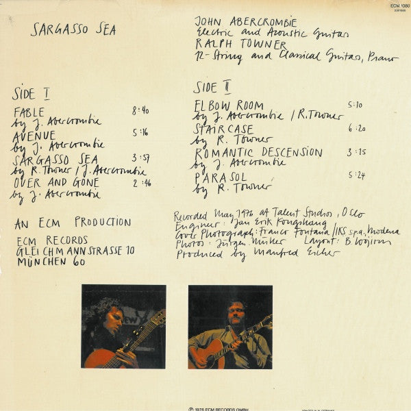 John Abercrombie, Ralph Towner - Sargasso Sea (Vinyl) Image