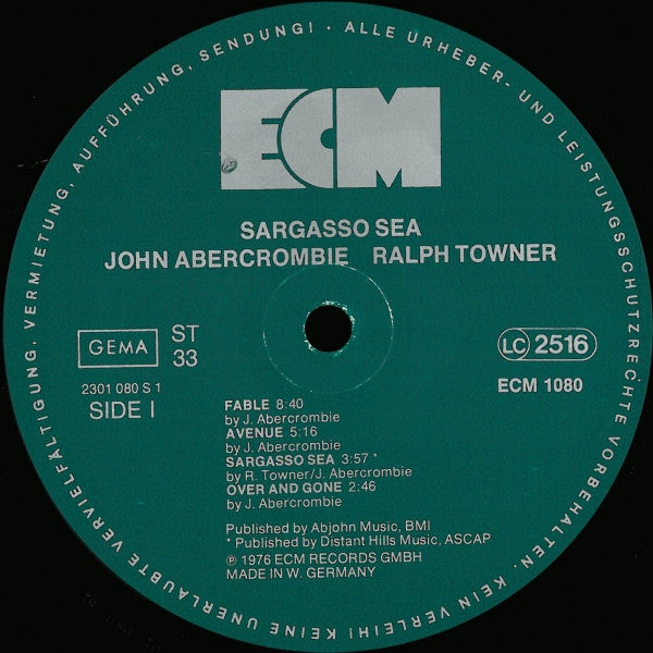 John Abercrombie, Ralph Towner - Sargasso Sea (Vinyl) Image