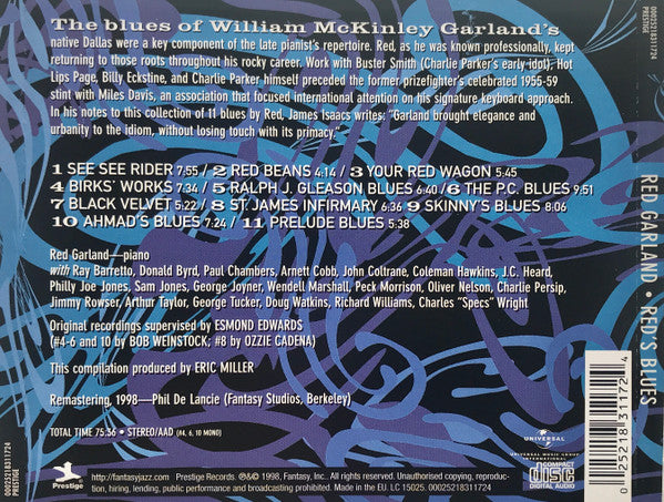 Red Garland - Red's Blues (CD) Image